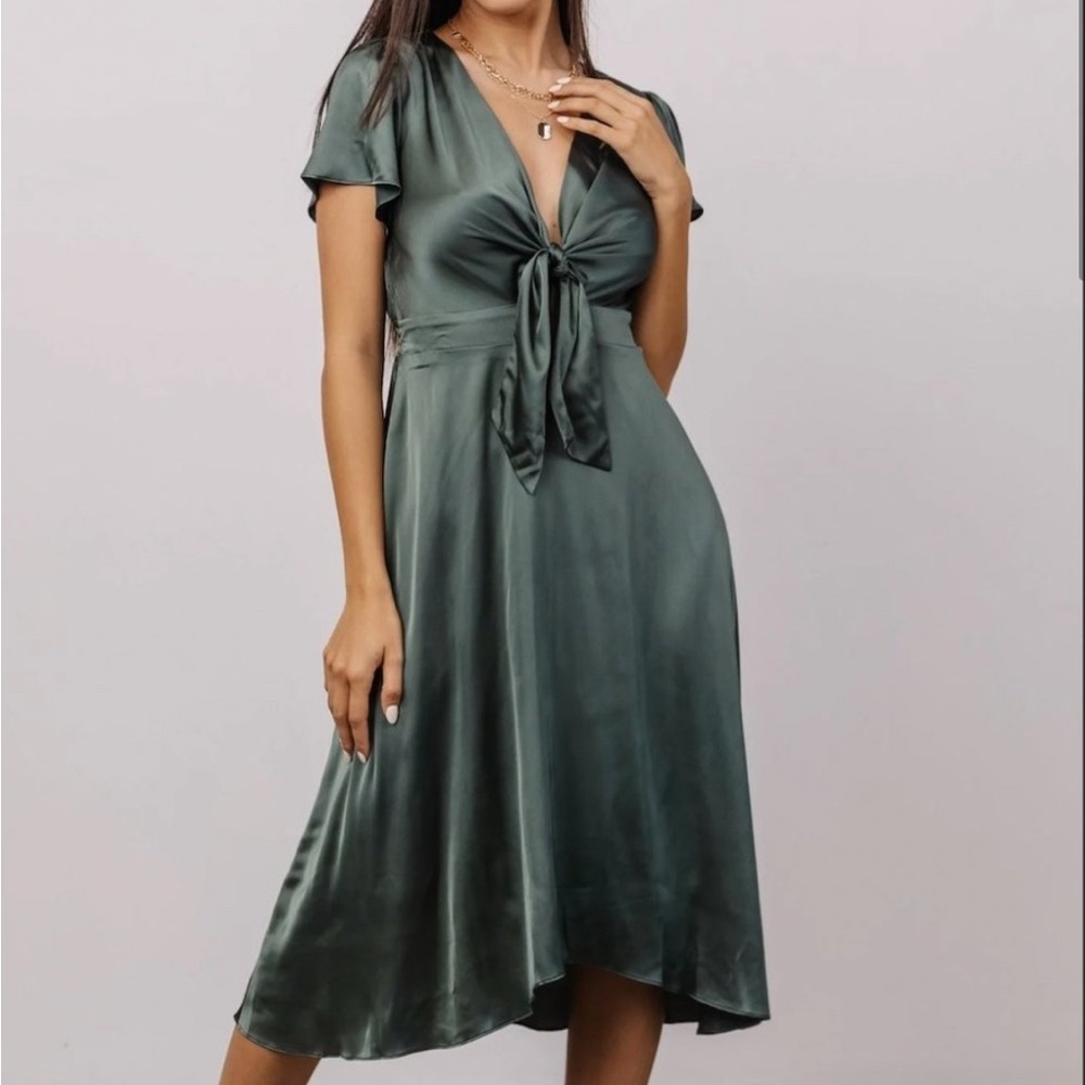 BalticBorn Green Satin Dress